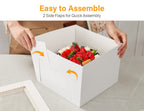 Kootek 15pcs Cake Boxes, 12x12x8 Inches Tall Cake Box with Window, White Bakery Boxes, Large Baking Boxes, Square Cardboard Cake Box for Multi-Layer Cakes, Cake Decorating Supplies for Gift Giving