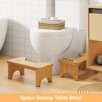 Uaniar 2 Pack Wood Toilet Stool Squat Adult, Bamboo Poop Stool for Bathroom, 7 Inch Potty Squatting for Adults, Wooden Toilet Squat Step Stools for Pooping, Bathroom Pooping Stools for Kids