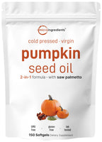 Micro Ingredients Pumpkin Seed Oil with Saw Palmetto, 150 Softgels | Cold Pressed, Pure Virgin Oil, Essential Fatty Acids, & Phytosterols | Non-GMO