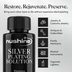 Nushine Silver Plating Solution 3.4 Oz - Permanently Plate PureSilver onto Worn Silver, Brass, Copper and Bronze ONLY (Ecofriendly Formula)