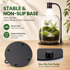 Yeeweek Glass Plant Terrarium with LED Grow Light for Home Office