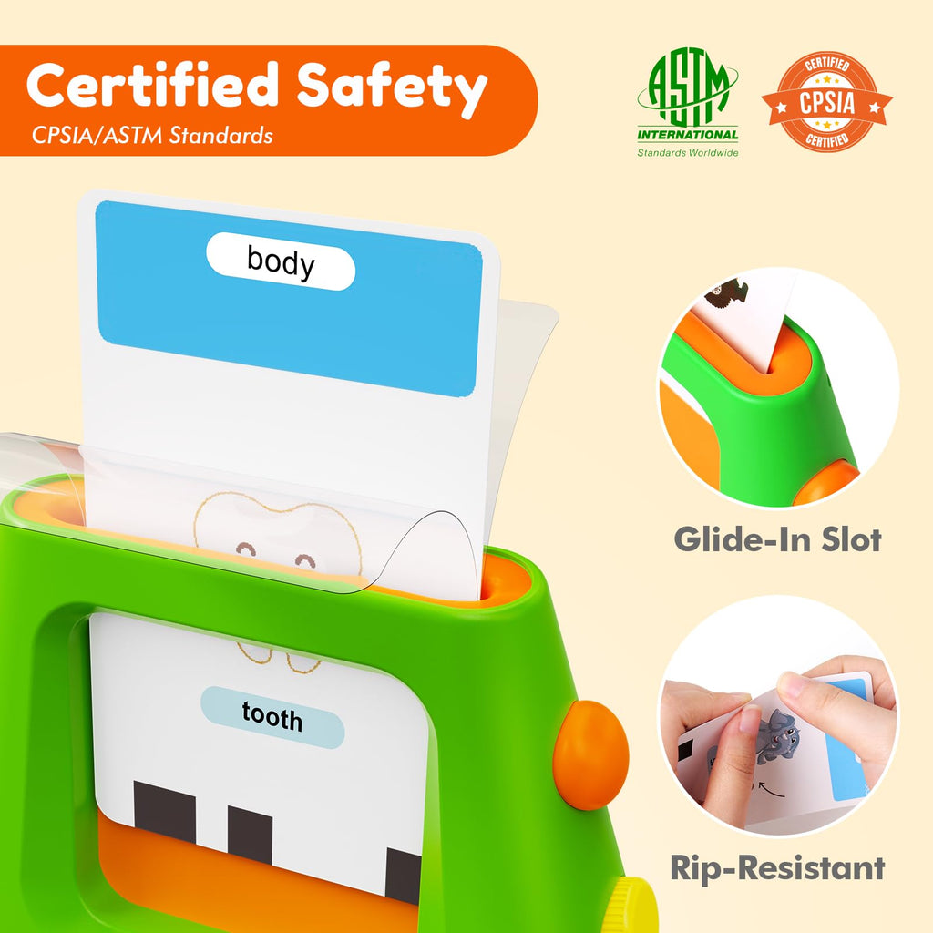 Teeniewins Talking Flash Cards for Toddlers: Self-standing & Dual-Speed Learning Toys with 448 Sight Words - Speech Therapy Toys for Autism Montessori Education - Birthday Gifts for Boys Girls Sensory