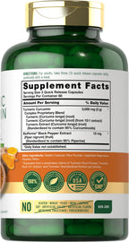 Carlyle Turmeric Curcumin Supplement | 180 Capsules | with Black Pepper, Curcuminoids and Bioperine | Non-GMO, Gluten Free
