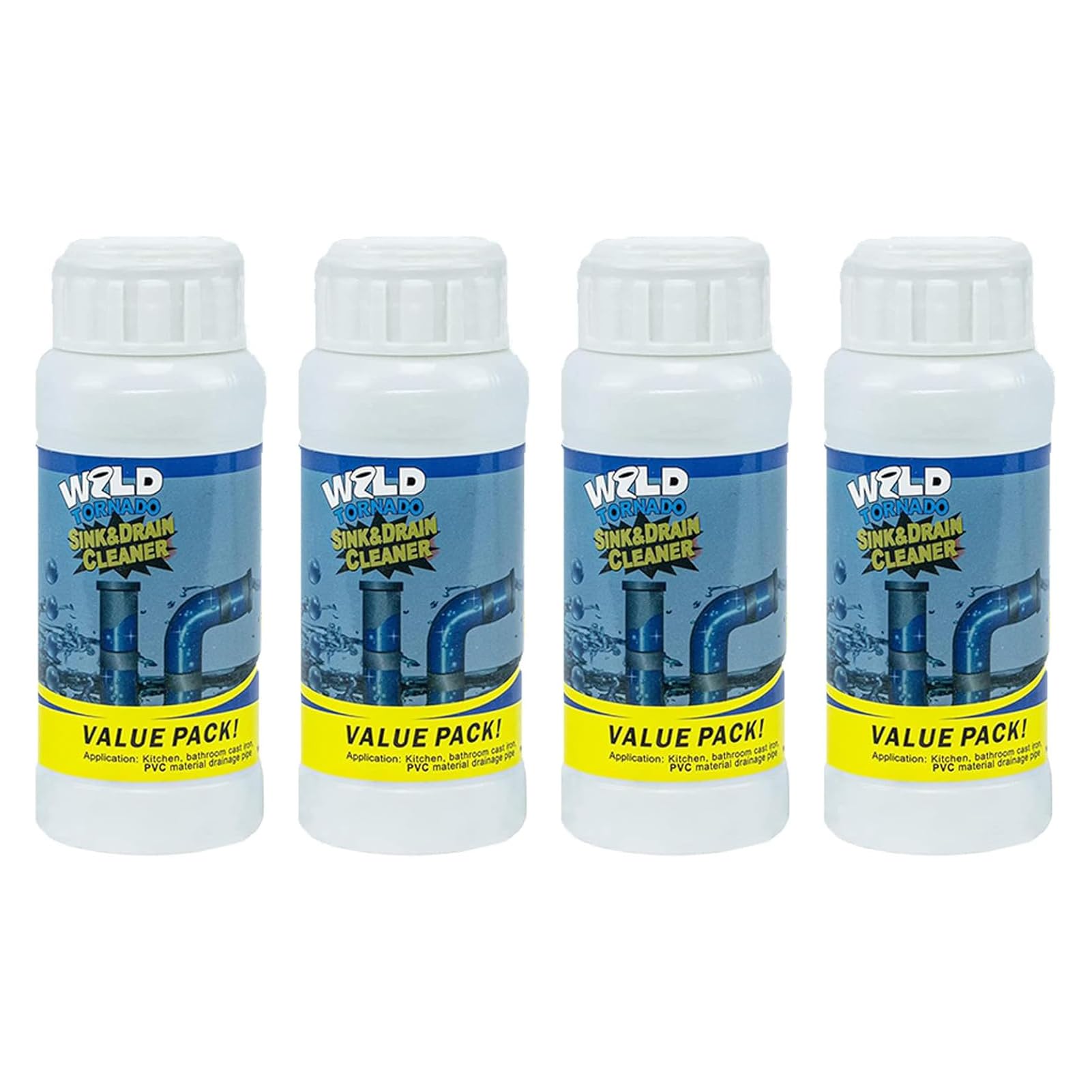 Wild Tornado Pipe Dredge, Powerful Sink and Drain Cleaner Powder, Fast Foaming Drain Cleaner for Kitchen and Pipes Cleaning Tool