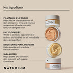 Naturium Vitamin Bright Illuminating Eye Cream, Under Eye Repair Cream for Dark Circles, with Vitamin K, Phyto-Complex, & Mineral Pigments, Light/Medium, 0.5 oz