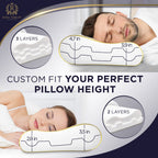 Memory Foam Pillow, King Cervical Pillow for Neck Pain, Contour Pillow, Neck and Shoulder Pain, Side Sleeper, Back and Stomach Sleeper