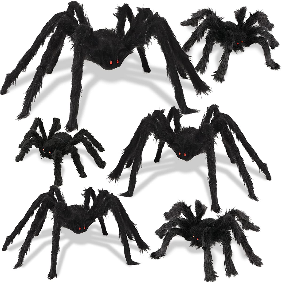 Boogem Halloween Spider Decorations 6 Pack: Giant Spider Outdoor Decoration