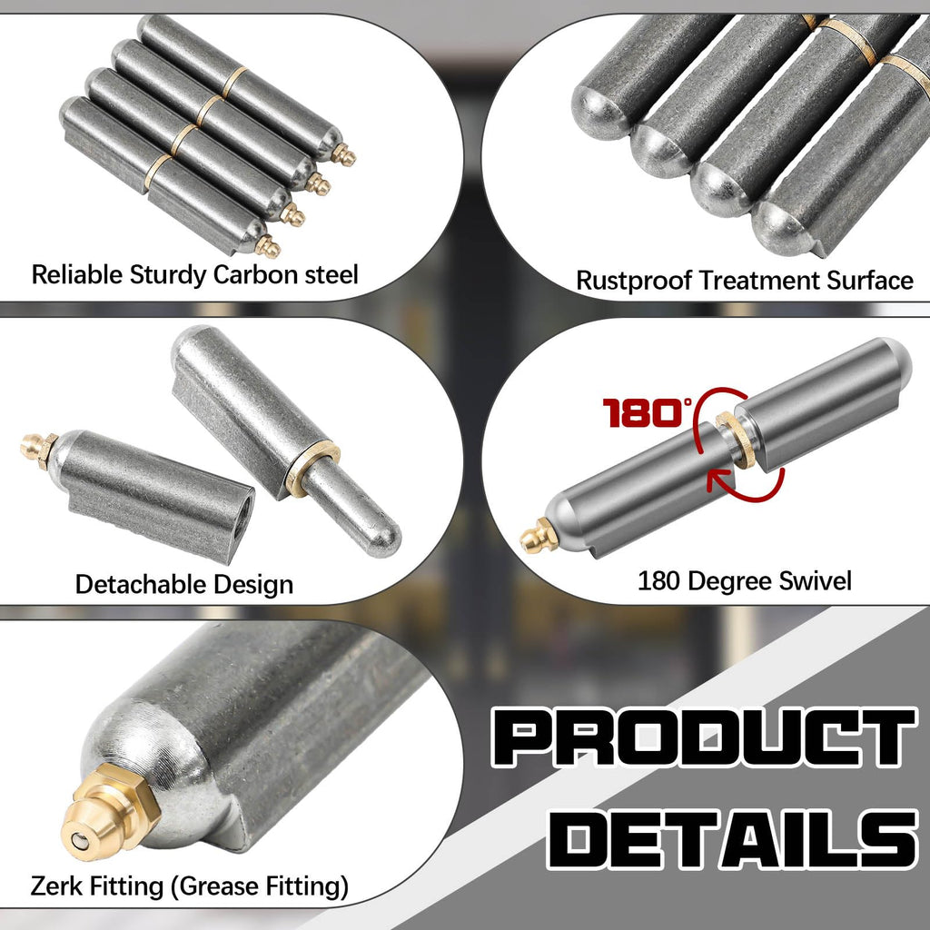 Zonon 5 Pcs 3 Inch BBQ Smoker Bullet Weld on Bullet Hinge Carbon Steel Weldable Barrel Hinges Heavy Duty for Swing Door Trailer Ramp