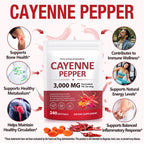 Premium Pepper Capsules with Turmeric Curcumin & Beet Root Extract 2pcs | Supports Cardiovascular Health, Blood Circulation | Potent Capsaicin Supplement, Easy-to-Swallow Softgels (480 Count)