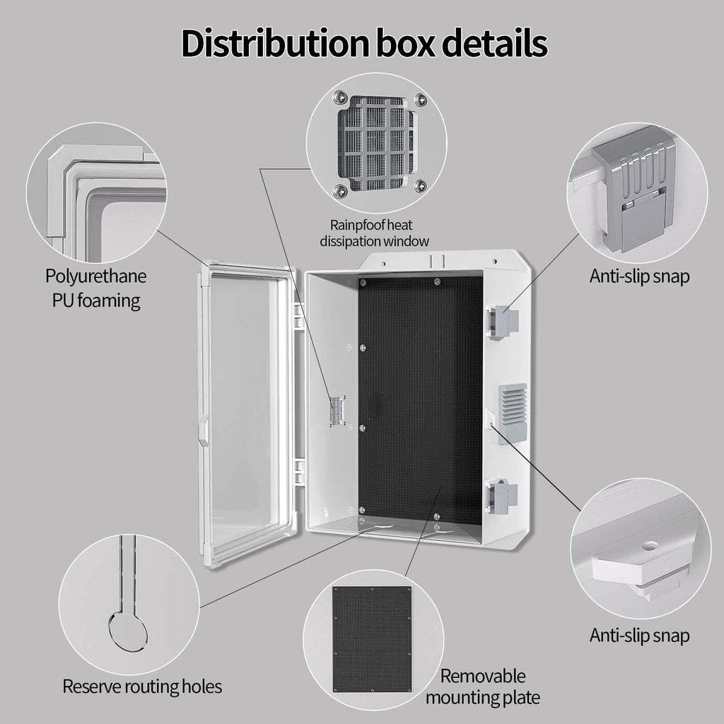 Namunanee Outdoor Electrical Junction Box, ABS Water Resistant Enclosure with Internal Mounting Panel & Hinged Cover (13" H* 9.2" L* 5.6" W)