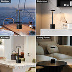 Rechargeable Cordless Table Lamp, 4000mAh Battery Operated, Black, 2 Pack