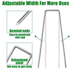 houya 500 PCS Landscape Staples 6 Inch Galvanized Garden Stakes Garden Staples Pins Anti-Rust Ground Stakes for Weed Barrier, Irrigation Hose, Yard Lawn SOD, Landscape Fabric, Decor 6"L x1.2"W 500pcs