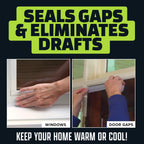 Alien Draft Seal Set of 49 Feet Anti-Draft Adhesive and Flexible Flap to Seal Gaps Around Doors and Windows As Seen On TV