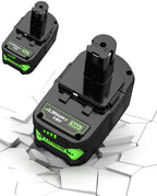 BAVRUY 2 Pack Upgrade 8000mAh for Ryobi 18V Battery Lithium ion Compatible P102 P103 P104 P105 P107 P109 P122 PBP002 PBP003 PBP004 PBP005 RB18L50(8AH*2)
