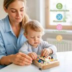 Joyreal Montessori Busy Board Wooden Sensory Toys for Toddler with LED Light Up Switch, Baby Fidget Board Travel Toys for 18+ Months, 1 2 3 Year Old Boys Girls Toddler Toy Gifts (Farm)