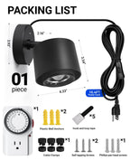 Barrina TR40A Track Plant Lights, 40W Ceiling Grow Lights, 5000K, Black