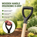 Shovel for Digging,Round Shovel, Garden Tool with D-Handle, 41 Inches in Overall Length, Wooden Handel Garden Shovel,Beach Shovel, Car Snow Shovel