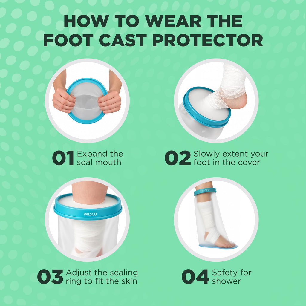 100% Waterproof Adult Cast Covers for Shower Leg, Resuable 28" Long,Easy to wear, Cast shower cover leg,foot bag for showering, post surgery waterproof foot boot covers, Plastic bag to cover leg