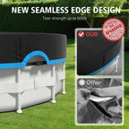 AGROAIDE Pool Cover 12ft Round, Upgraded Tear Resistance & Seamless Side Design, All Season Protection - Snug Fit & Easy Set