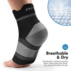 6 Pairs Plantar Fasciitis Socks for Men & Women, Ankle Brace Compression Socks with Arch Support for Achilles Tendonitis, Heel Pain, Swelling & Arthritis Relief, Black, Large