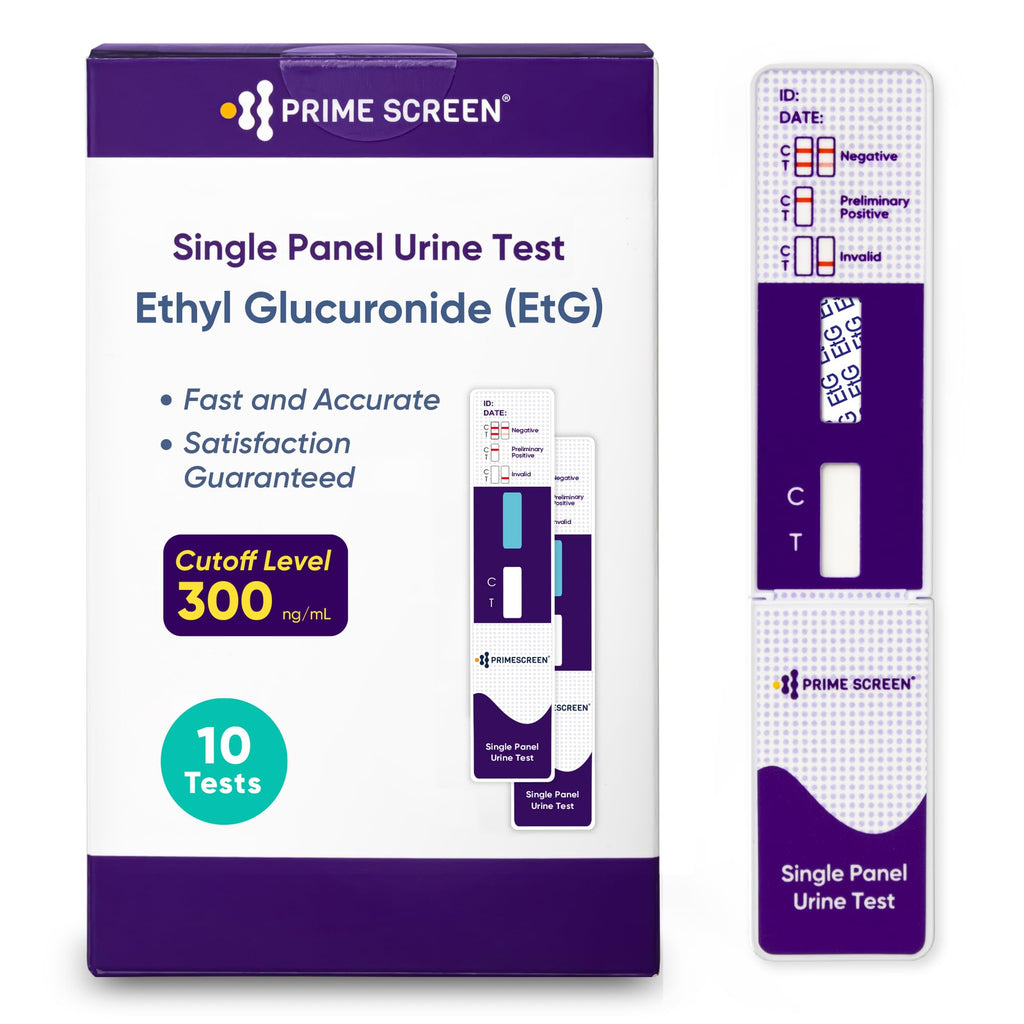 Prime Screen [25 Pack] EtG Alcohol Urine Test - at Home Rapid Testing Dip Card Kit - 80 Hour Low Cut-Off 300 ng/mL - WETG-114