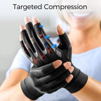 FREETOO All-Around Compression Arthritis Gloves for Women for Pain, Carpal Tunnel Relief Gloves for Men, Hand Compression Gloves for Crocheting,Gaming,Arthritis,Swelling.Black L
