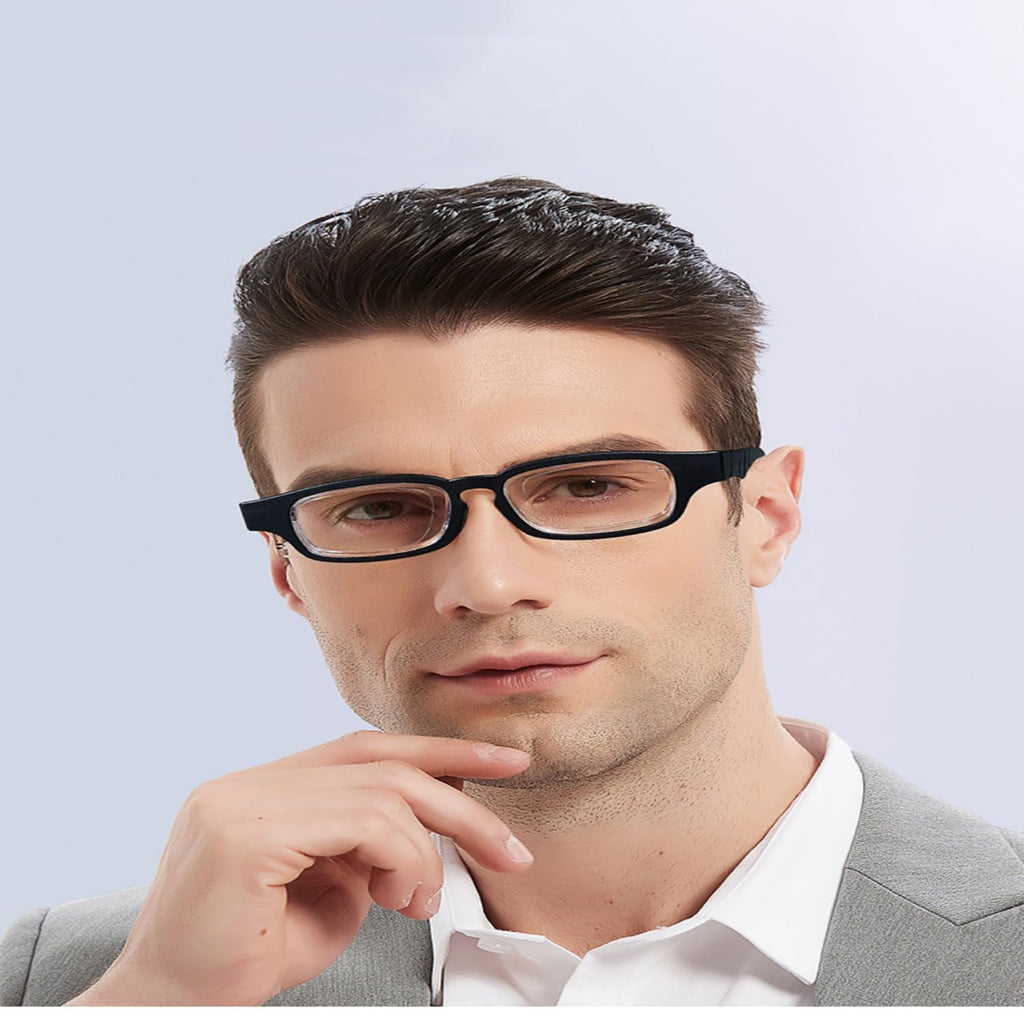 AOMAZE Adjustable Glasses Dial Vision Adjustable Focus Reading Glasses Anti Blue Light Eyeglasses for Men Women