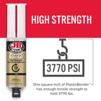 J-B Weld 50133 Plastic Bonder Structural Adhesive Syringe - Tan - 25 ml