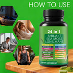 Soursop Capsules with 24-in-1 Herbal Blend - Includes Graviola, Shilajit, Sea Moss, Lions Mane, Turmeric, Ashwagandha, Ginger, Manuka Honey - Vegan, Non-GMO Dietary Supplement - 60 Capsules (01)