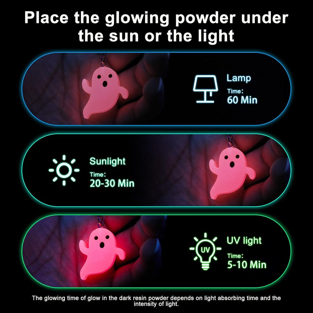 LET'S RESIN 12 Colors Glow in The Dark Pigment Powder for Resin - 20g/Jar