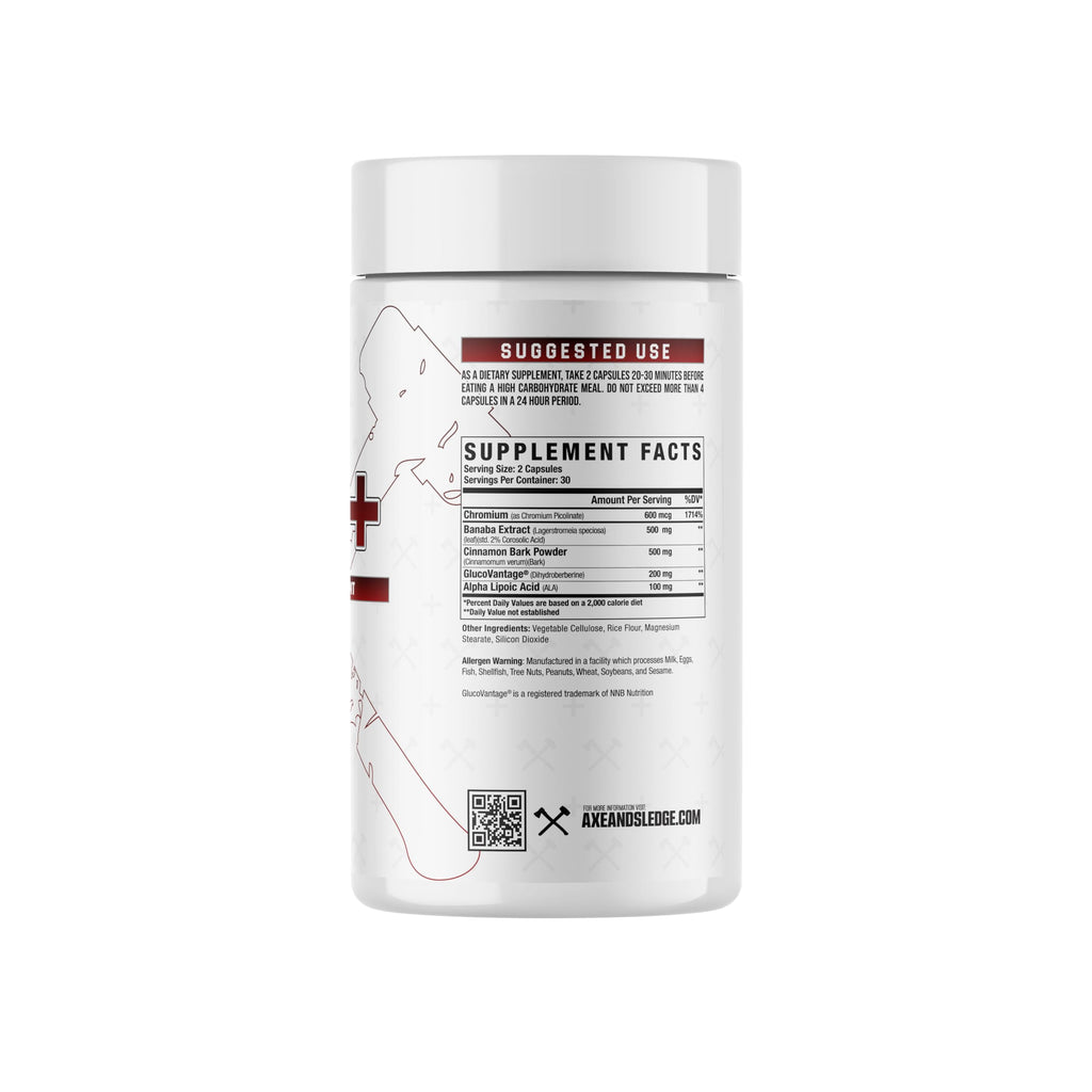 Axe & Sledge GDA+ Glucose Disposal Agent | Supports Nutrient Absorption, Stable Blood Glucose, and Muscle Glycogen Replenishment | 30 Servings