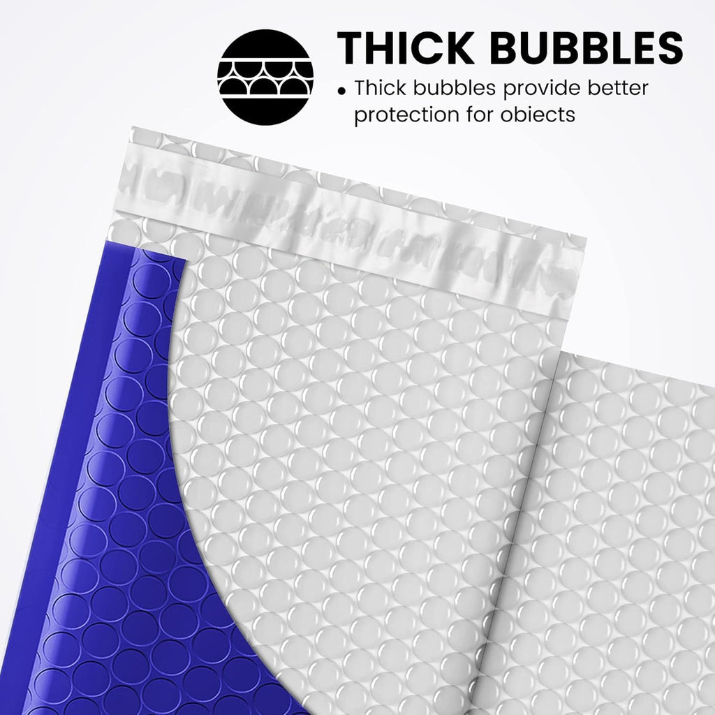 Fuxury Bubble Mailers 4x8" 200 Pack Waterproof Padded Envelopes Self Seal Bubble Envelopes Padded Mailers for Small Business Envelope Mailers Usable Size 4x7 Royal Blue