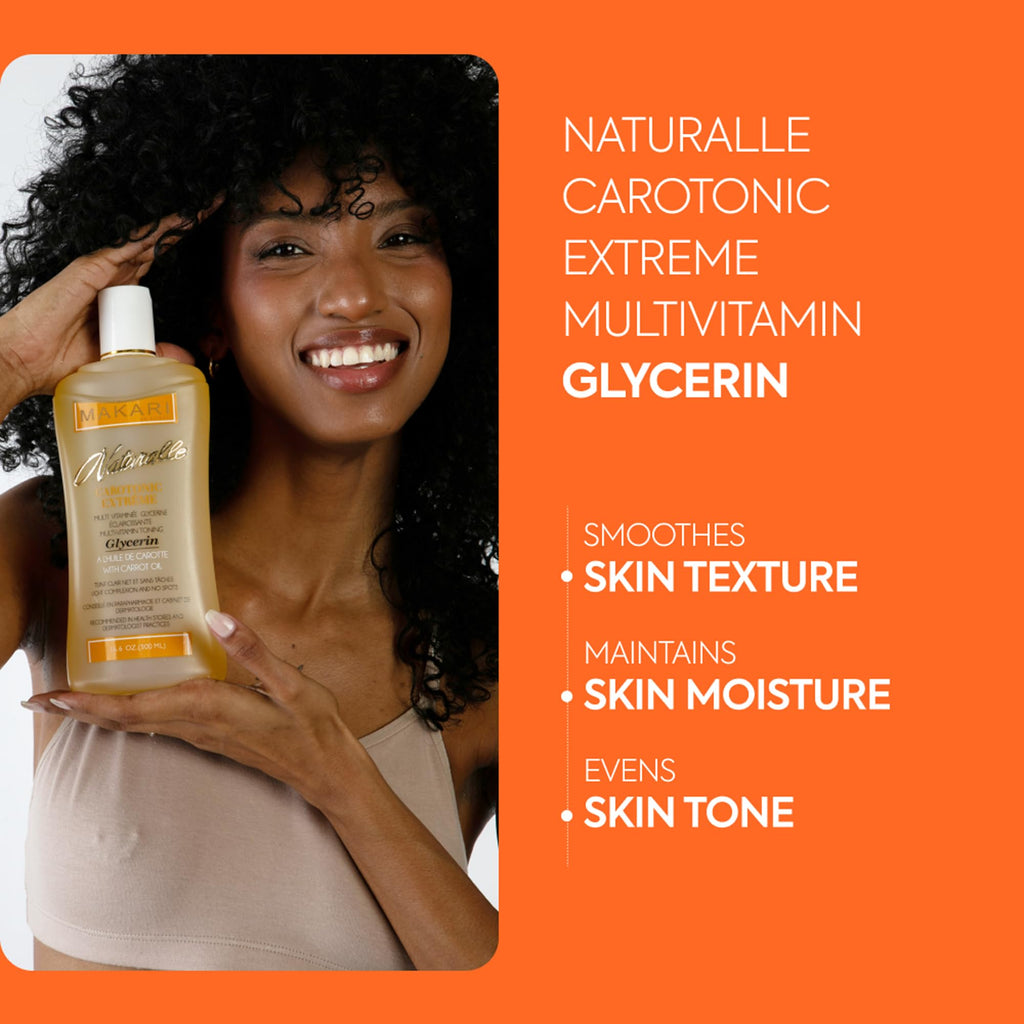 MAKARI Naturalle Carotonic Extreme Body Glycerin (16.6 oz) | Helps Brighten Skin and Fade Body Scars and Marks | Glycerin Oil for All Skin Types | Safe for Sensitive Skin and Kids Ages 12 and Up