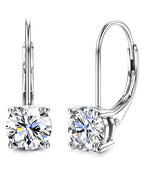 Moissanite Earrings, D Color Sterling Silver Dangle Drop Earrings for Women