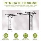 Outvita 7FT Black Metal Garden Arch Arbor Trellis