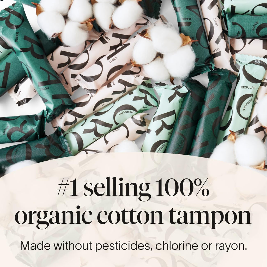 Cora Organic Tampons Multipack (12 Light, 12 Regular, 12 Super Tampons)