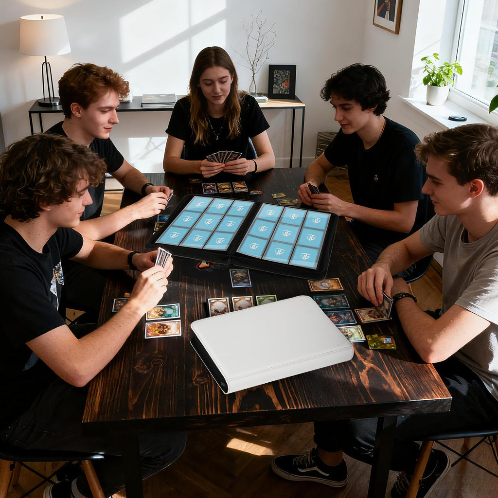 TCGUARD Trading Card Binder, 9 Side Loading Pocket Card Album Hold Up to 540 Cards, Zipper Binder for Cards Collection, TCG Card Holder for Game Card, Sports Card, Yugioh, MTG etc. (White)