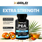 Palmitoylethanolamide Pea Supplement 600 mg | Micronized Pea 99% Highly Purified and Bioavailable | Made in USA | Supplement for Men and Women - 120 Capsules