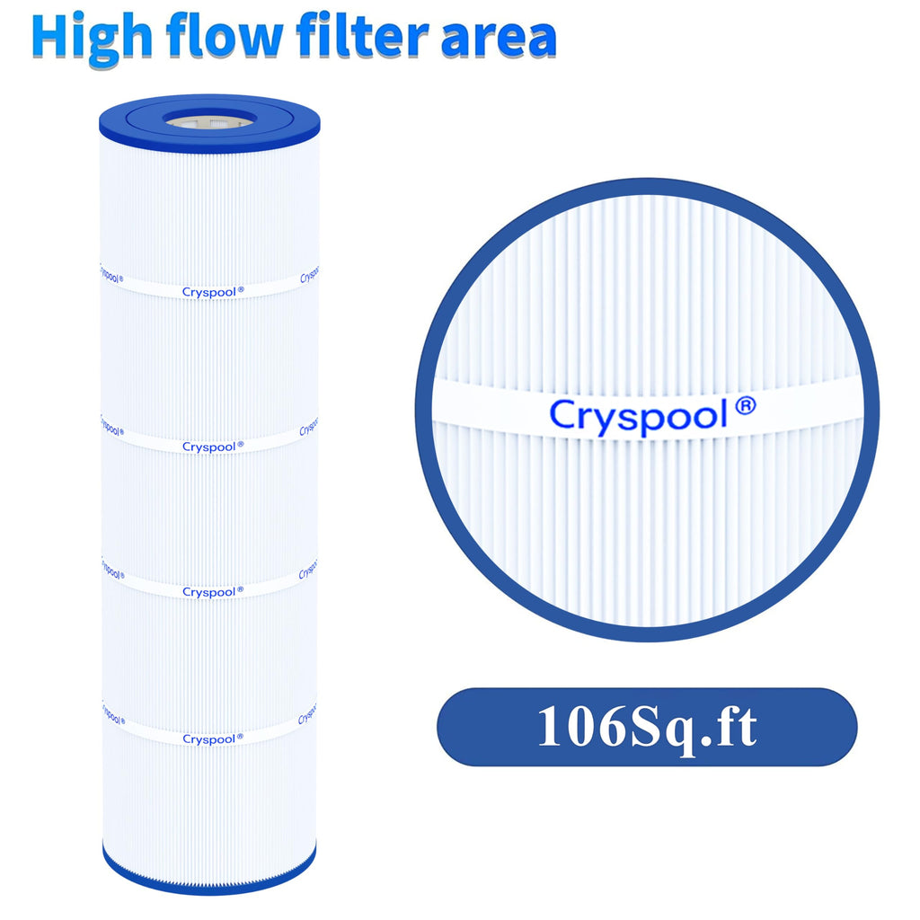 Cryspool® 07072 Filter Compatible with CX880XRE, SwimClear C4030, C4025, C4020, PA106-PAK4, C-7488, FC-1226, 4×106 Sq. Ft Pool Filter Cartridge, 4 Pack
