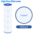 Cryspool® 07072 Filter Compatible with CX880XRE, SwimClear C4030, C4025, C4020, PA106-PAK4, C-7488, FC-1226, 4×106 Sq. Ft Pool Filter Cartridge, 4 Pack