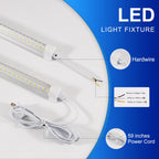 XLNYUUI Led Shop Lights,4FT LED Light 50W 6000K 7000LM Led Daylight,Garage Light,Linkable Clear Cover Integrated V-Shape for Garage Warehouse Workbench Workshop(6-Pack)