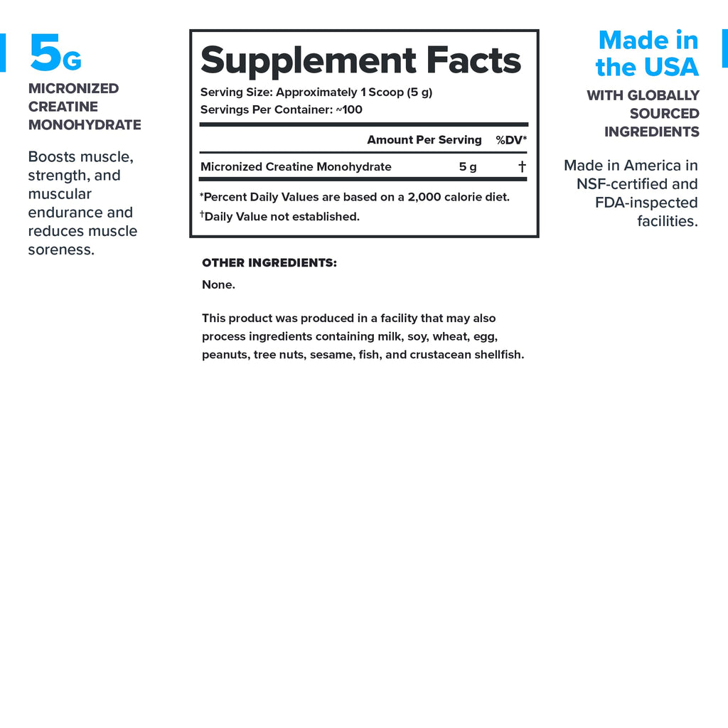LEGION Micronized Creatine Monohydrate Supplement - Clean Creatine Powder for Muscle Gain & Post Workout Recovery - Micronized Creatine Supplement for Maximum Absorption (100 Servings, Unflavored)