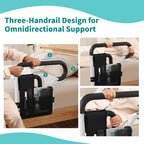 Bed Rails for Elderly Adults Safety, Height and Length Adjustable Bed Assist Rail for Senior, Bedrail with 2 Bag & Strap, Help Get in & Out of Bed, Fit Most Bed, Supports 300 lbs, Tool-Free