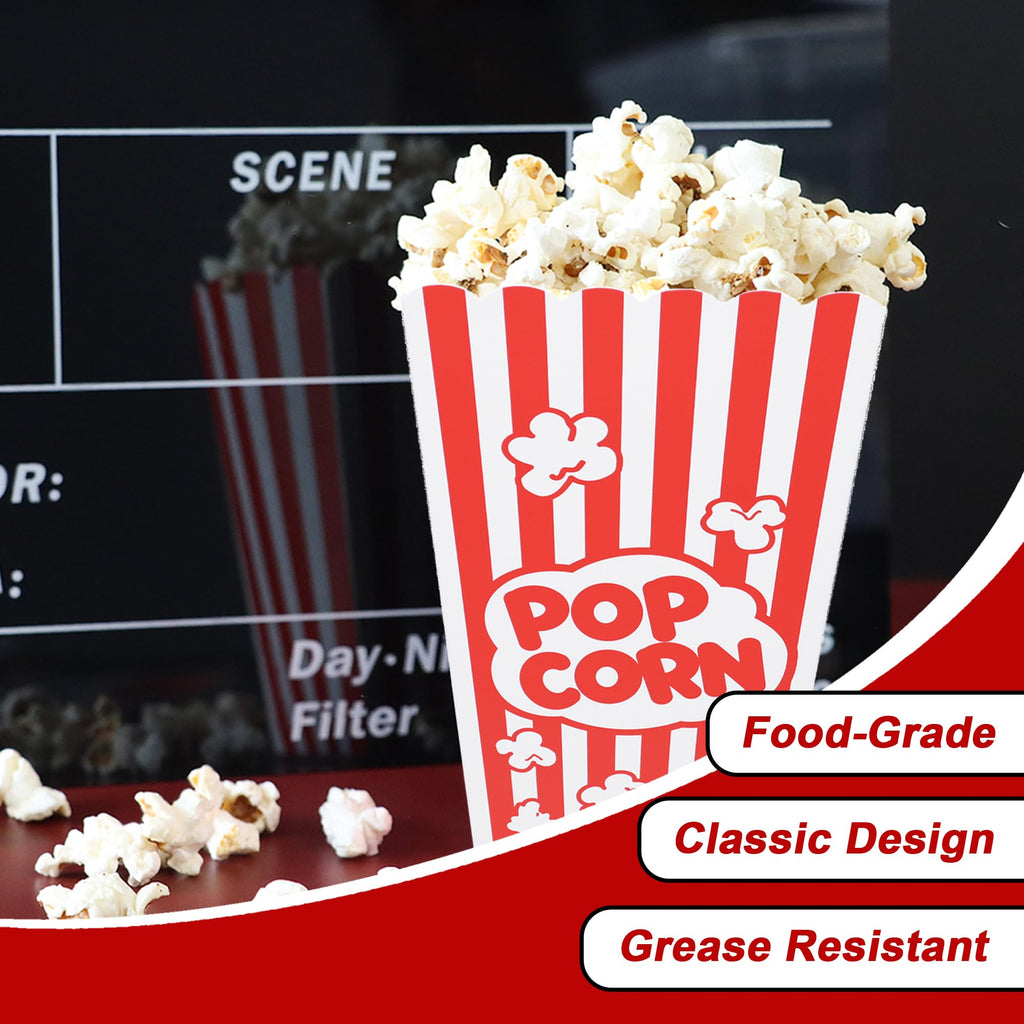 Homrelaxy 120Pcs Mini Popcorn Boxes, 4.6" Tall and 2.6" Square Small Paper Popcorn Containers Buckets for Pop Corn Machine, Movie Night, Cinema, Carnival, Party, Concessions