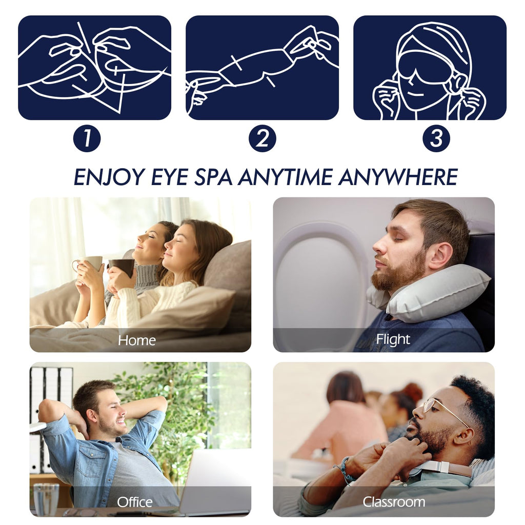 Jekeno Steam Eye Mask, 30 Packs Eye Masks for Dry Eyes, 40-60 Minutes Self Moist Warm Compress Heated Disposable Mask for Sleep, Spa Relaxing Trip Gifts, Travel Essentials for Women Men
