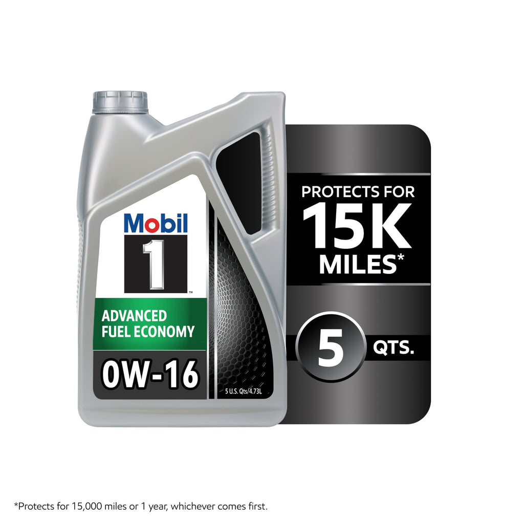 Mobil 1 Advanced Fuel Economy Full Synthetic Motor Oil 0W-16, 5 Quart
