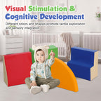 TODIBY 4-Piece Soft PU Leather Toddlers Climbing Toys, Foam Climbing Blocks for Toddlers, Baby Play Set Foam Climb Structures for Toddler 3+, Indoor Crawl Activity Play Gym