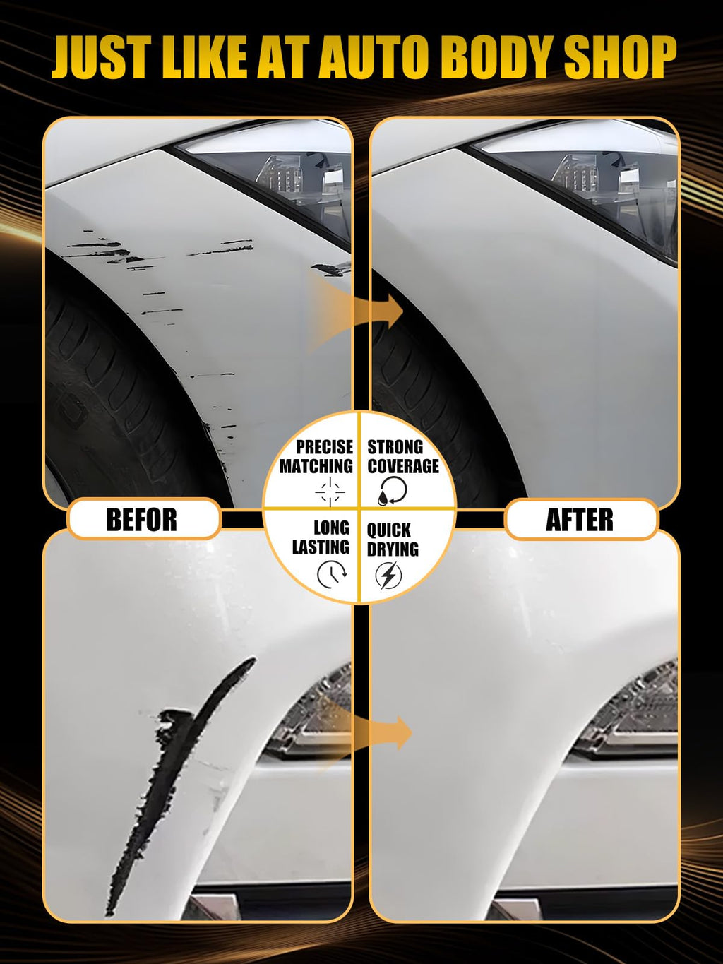 (1J7) Atomic Silver Touch Up Paint Compatible with Lexus, Exact Match Car Paint Pen Automotive Scratch Repair Remover Kit Quick & Easy Solution for Vehicle Chips and Nicks