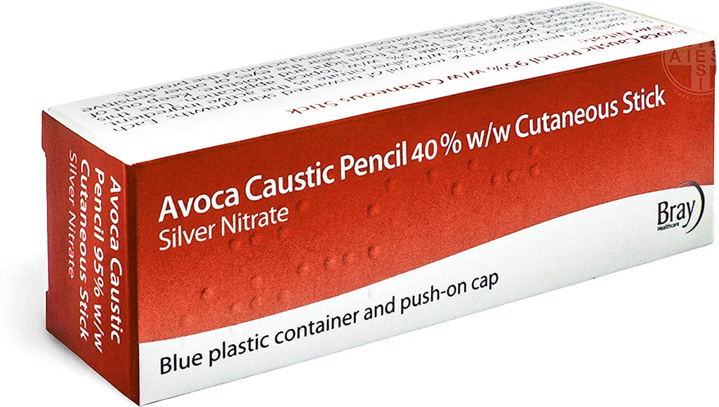 Avoca 40% Silver Caustic Pencil for Removal of Warts and Textiles 2 Pieces