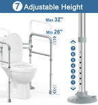 HOMLAND Toilet Safety Rails for Seniors, Adjustable Height & Width 350lb Toilet Handles for Elderly and Disabled, Foldable Toilet Safety Frame, Fit Any Toilet